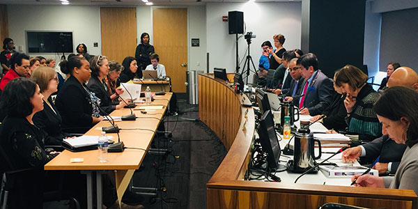 Commissioners hear from panelists regarding “Conditions of Immigration Detention Centers and the Status of Treatment of Immigrants in Detention,” April 2019