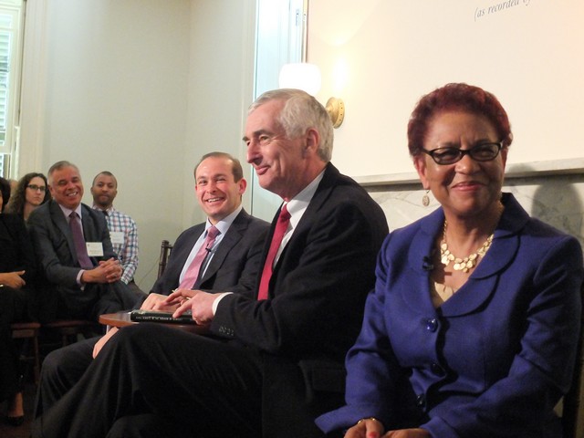 Speakers, Commissioner Gail Heriot and Audience