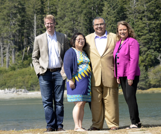 Chairman Castro and Commissioner Narasaki, with Derek Kilmer and Fawn Sharp