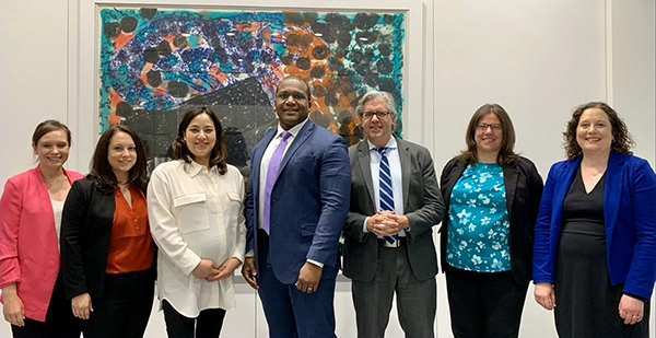 Photo of the District of Columbia Advisory Committee with USCCR Chair, Rochelle M. Garza, at a DC Committee meeting in April 2024