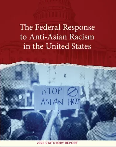 Cover page of 2023 statutory enforcement report, The Federal Response to Anti-Asian Racism in the United States